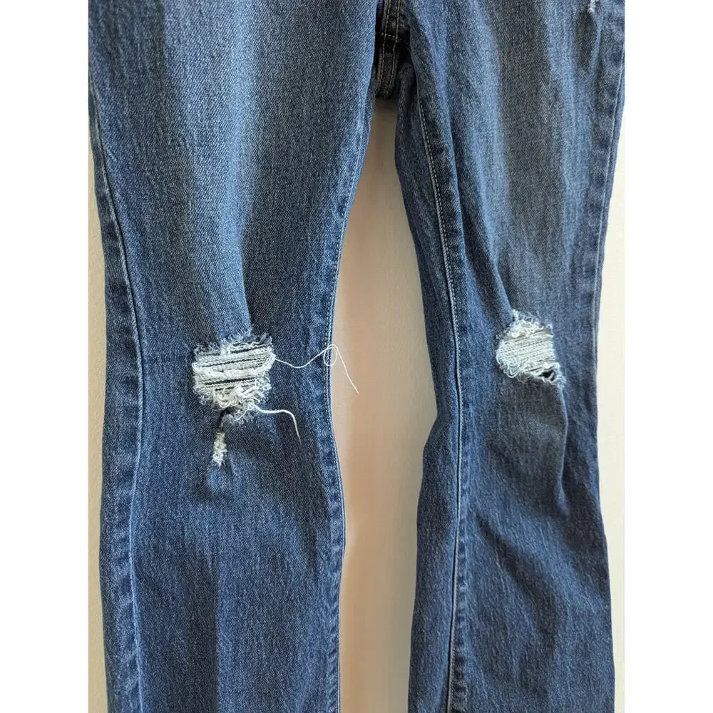Old Navy Jeans 10 Girls High Rise Flare Medium Wash Distressed